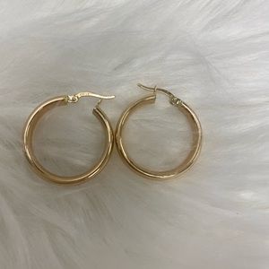 14k Italian Yellow Gold 5MM Round Hoop Earrings